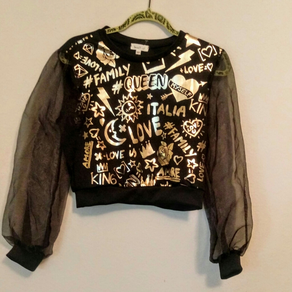 Black/gold  crop top